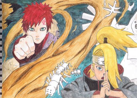 Gaara VS Deidara (final version) by TurquioseFantasia on DeviantArt