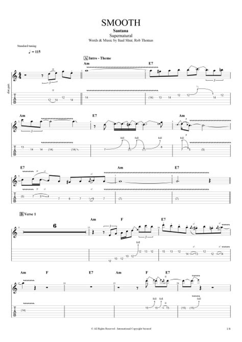 Smooth Tab by Santana (Guitar Pro) - Guitar, Bass & Backing Track ...