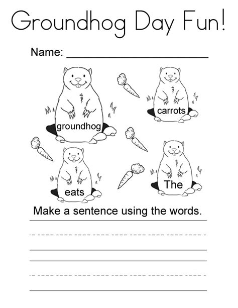 Free Printable Groundhog Day Coloring Pages