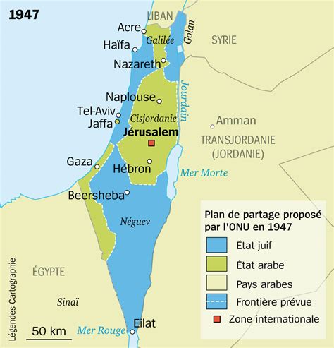 Israel : Évolution des frontières, du partage de l'ONU aux accords d ...