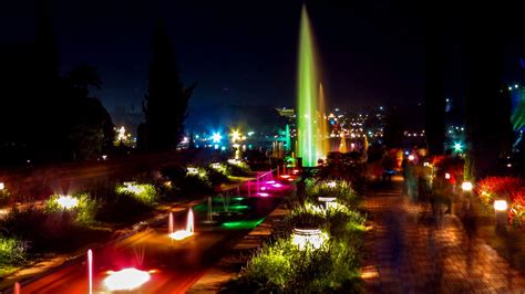 Brindavan Gardens, Mysore: Modeled after the Shalimar Gardens of Kashmir in the Mughal style ...