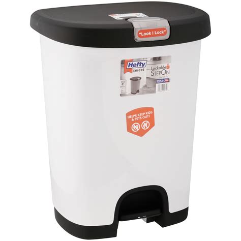 Hefty 7-Gal Textured Step-On Trash Can with Lid Lock and Bottom Cap, Multiple Colors - Walmart.com