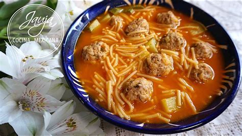 Sopa de Fideo con Albondiguitas Calientita y Llenadora, Jauja Cocina Mexicana | Albondigas con ...