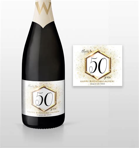 Birthday Champagne Label Wine Bottle Labels 50th Birthday | Etsy in ...