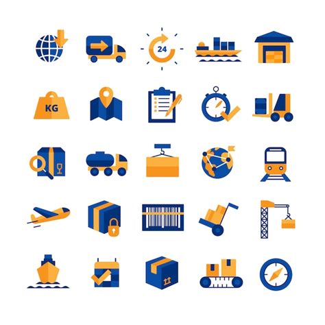 Free Vector | Logistics icons set