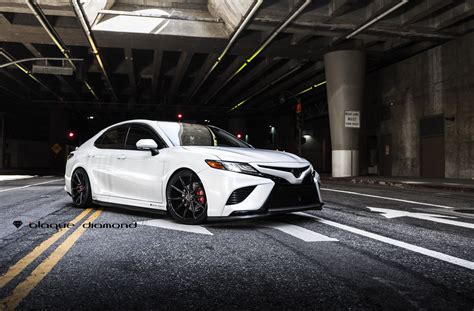 White Toyota Camry Customized with a Touch of Style and on Blaque ...