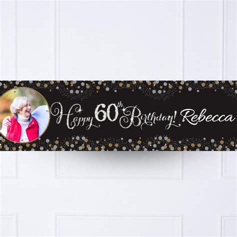 Gold Celebration 60th Personalised Party Banner