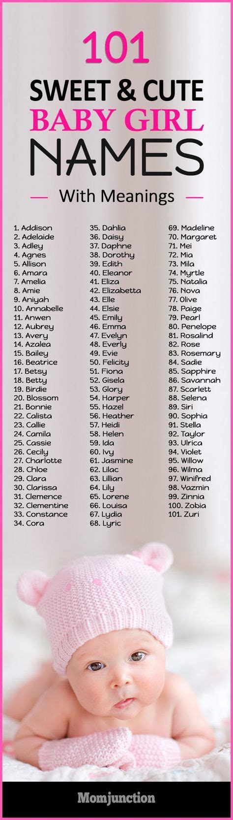 101 Sweet And Cute Baby Girl Names With Meanings | Cute baby girl names, Cute baby names, Baby ...