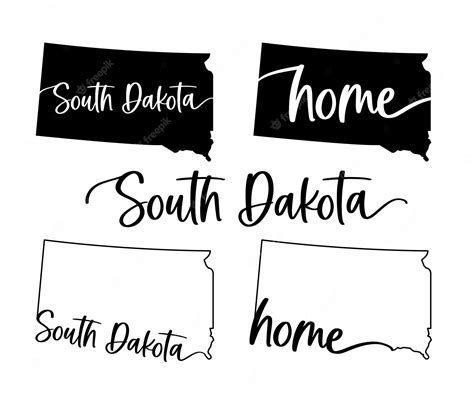 Premium Vector | Stylized map of the US State of South Dakota vector ...