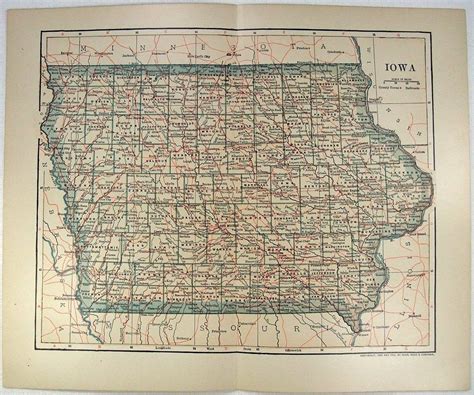 Original 1902 Map of Iowa by Dodd Mead & Company. Antique | Etsy in ...