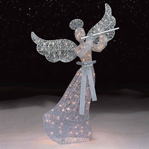 60" Silver Christmas Angel with 150 Clear Lights—Sears