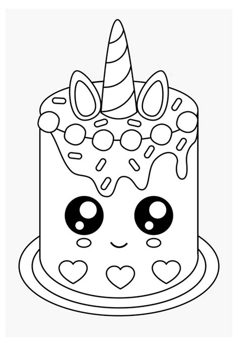 Coloring Pages | Printable Unicorn Cake Coloring Pages