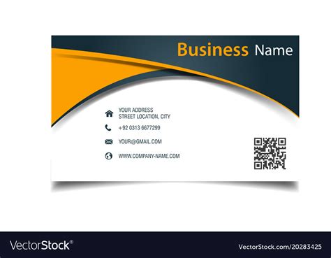 Business card abstract orange curve background vec