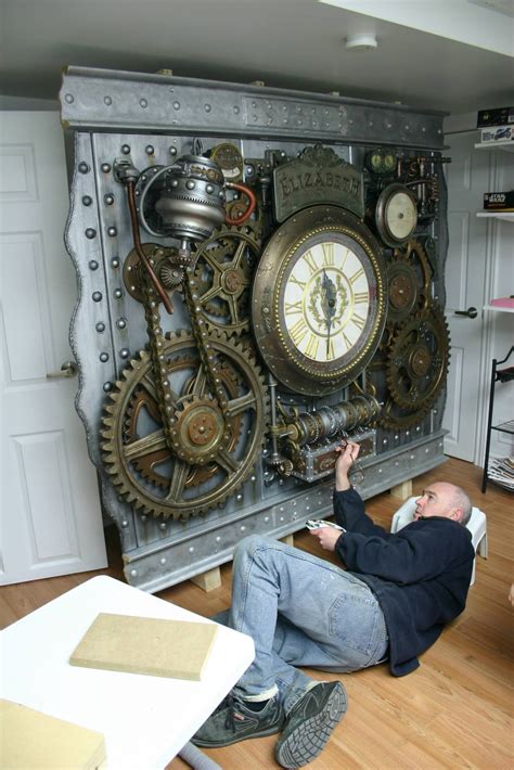 Pin de Viorel Radu en Steampunk Panels | Diseño steampunk, Paredes de metal, Relojes de pared