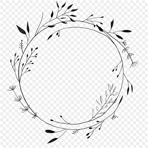 Wreath Black Branch Vine Border, Vine Drawing, Border Drawing, Wreath Drawing PNG Transparent ...