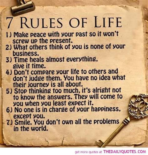 7 Rules Of Life Quote Sayings Photo & Image | QuotesBae