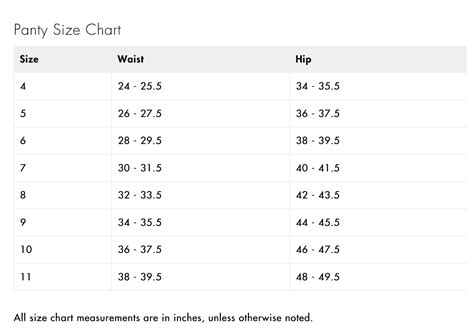 Vanity Fair Size Chart Panties