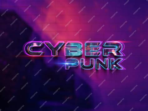 Premium PSD | Cyberpunk text neon effect mockup