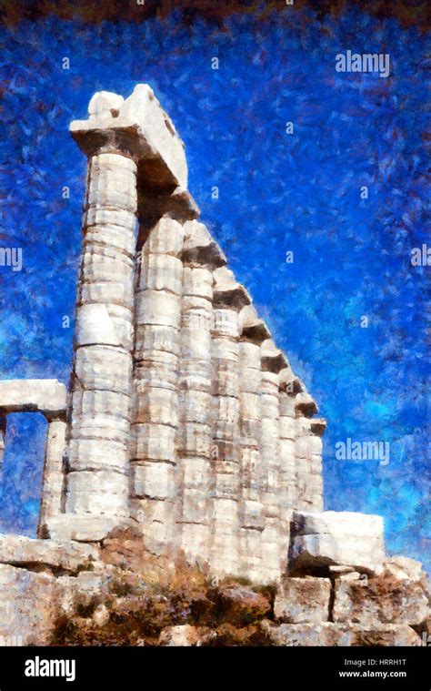 Temple of Poseidon in cape Sounio, Greece Stock Photo - Alamy