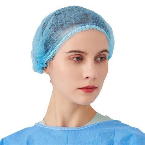 Disposable Nonwoven Bouffant Caps Hair Net for Hospital Salon SPA Catering and Dust-Free ...