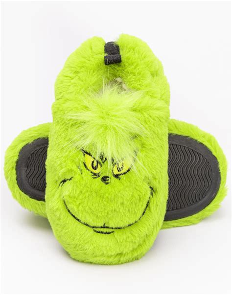 The Grinch Slippers Kids Soft Fur House Slippers Gift for Boys & Girls ...