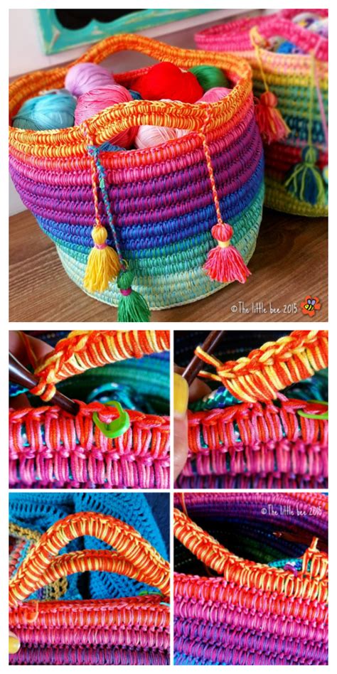 Diy crochet rope basket tutorial free pattern video – Artofit