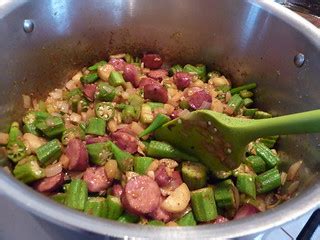 Gumbo Flavors | Mire poix, garlic, okra, and andouille. And … | Flickr