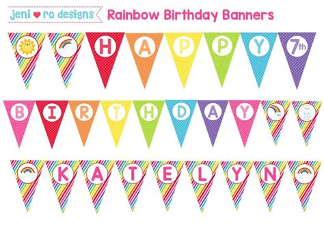 Rainbow Birthday Printable Birthday set, Rainbow Birthday Party, Rainbow invite, Rainbow party ...