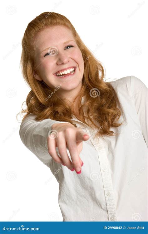 Laughing Woman Pointing stock photo. Image of happy, girl - 2998042