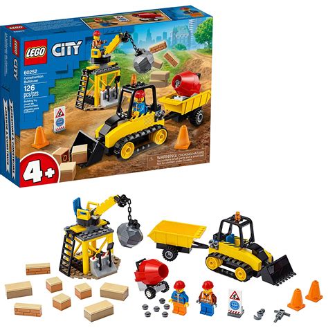 LEGO City Construction Bulldozer 60252 Toy Construction Set, Cool Building Set for Kids, New ...