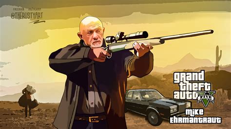 ArtStation - Mike Ehrmantraut GTA v Loading Screen Art animation -Breaking Bad- Better call Saul