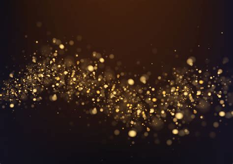 Gold glitter texture isolated with bokeh on background. Particles color Celebratory. Golden ...