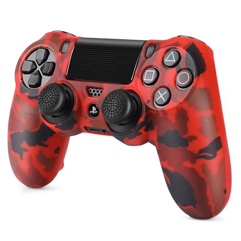 PS4 / Slim / Pro Controller Skin Grip Cover Case Set - Protective Soft Silicone Gel Rubber Shell ...