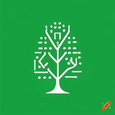 Minimalist logo design of a tree circuit on Craiyon