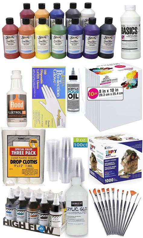 Acrylic Pour Painting Supplies for Stunning DIY Fluid Arts Projects ...