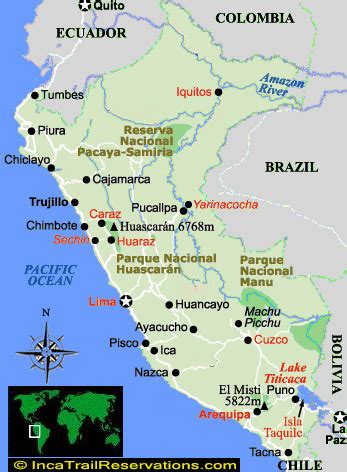 Peru Map | Inca Trail Reservations