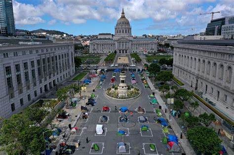 Drone photos show SF's first city-sanctioned tent encampment