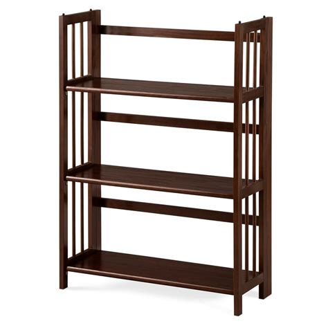 3-Shelf Folding Stackable Bookcase 27.5" Wide - Truffle Brown - Walmart.com