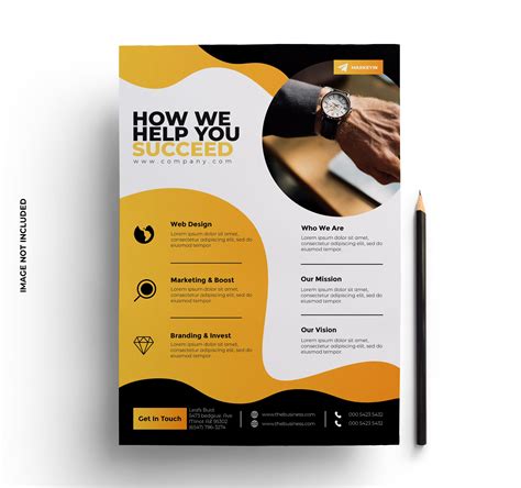 Yellow, Gray and Black Business Flyer Template 1421919 Vector Art at ...