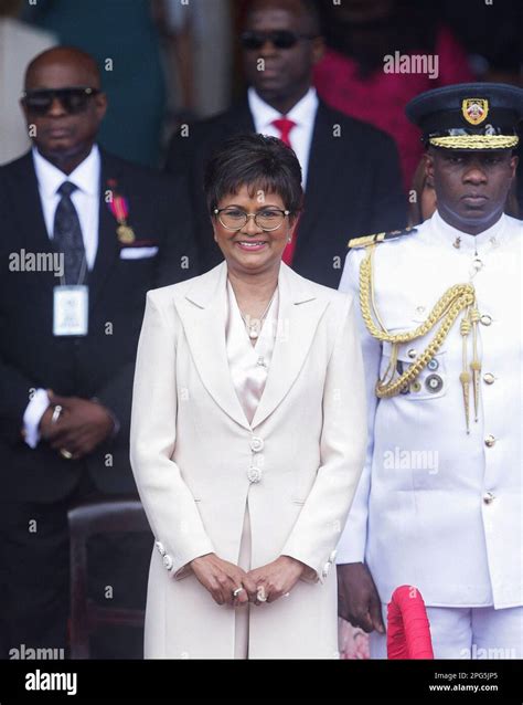 President of Trinidad and Tobago Christine Kangaloo smiles at her inauguration ceremony at Grand ...