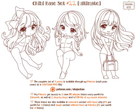 Chibi Pose Reference (Ultimate Chibi Base Set #22) by Nukababe ...