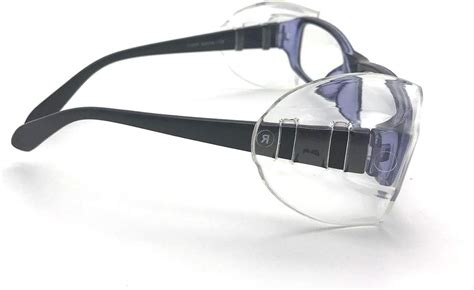 MBODM 2 Pairs Safety Eye Glasses Side Shields Single hole Slip On Clear Side Shield for Safety ...