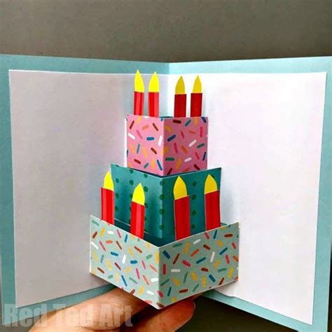 Easy Pop Up Birthday Card DIY - Red Ted Art - Make crafting with kids easy & fun | Birthday card ...