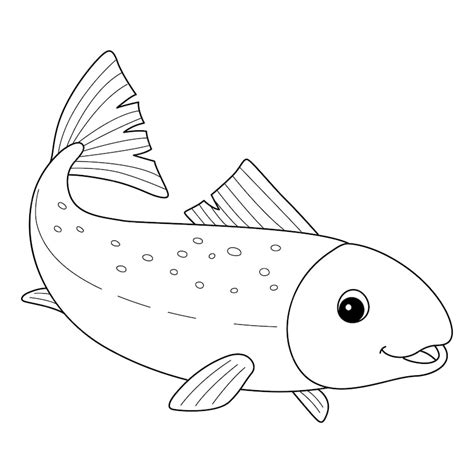 Premium Vector | Salmon animal isolated coloring page for kids