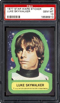 1977 Topps Star Wars Stickers Non-Sports/TCG Cards - PSA Price Guide