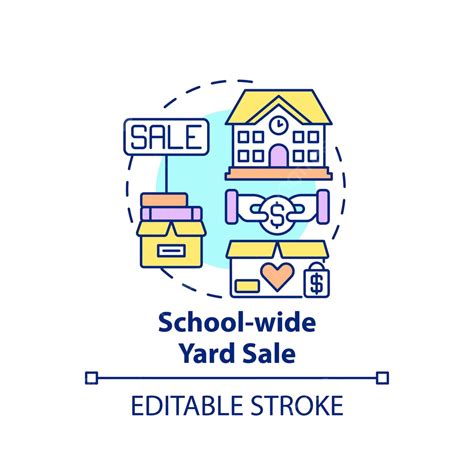 School Wide Yard Sale Concept Icon Raising Goods Drawing Vector, Raising, Goods, Drawing PNG and ...