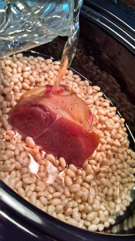 These slow-cooker navy beans are seasoned with smoky ham hock, slow cooked into a rich creamy ...