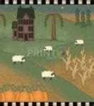 Autumn Farmhouse and Sheep Dishwasher Magnet - Expert Print Solutions