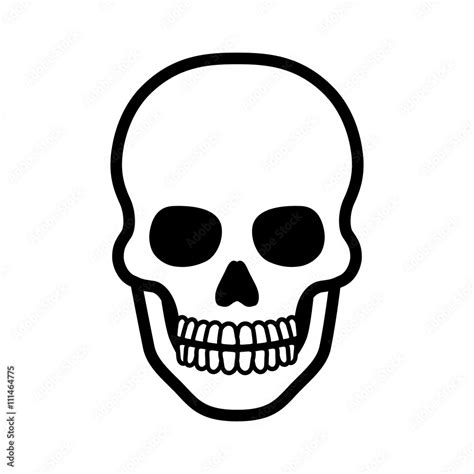 Death skull or human skull line art icon for games and websites Stock ...