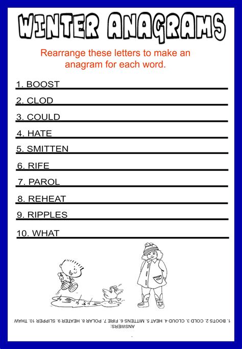 Anagrams Printable | James Crossword Puzzles